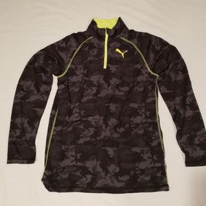 Puma black quarter zip camo pullover